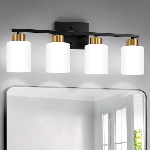 Black and Gold Bathroom Light Fixtures Vanity Lights Over Mirror