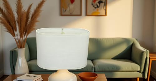 37051A Transitional Oval Hardback Shaped Spider Construction Lamp Shade in Off