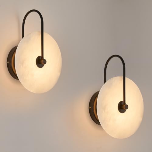 Alabaster Wall Sconces Set of 2