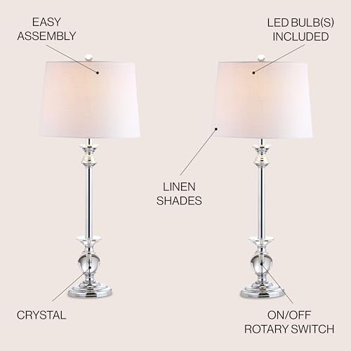Elizabeth 33" Crystal Metal Table Lamp
