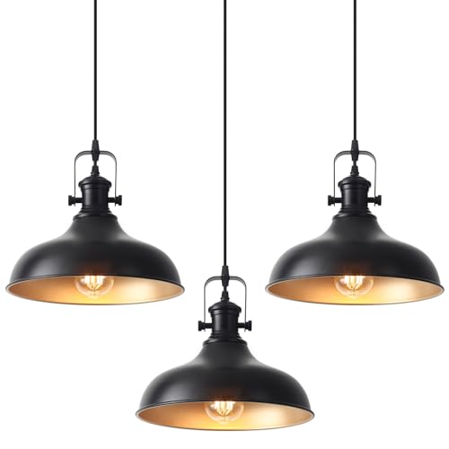 Black Pendant Lights Kitchen Island 3 Pack (3 Count)