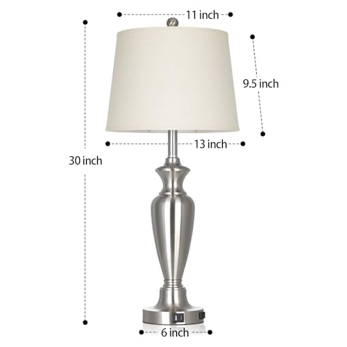30" Tall Silver Table Lamp for Living Room
