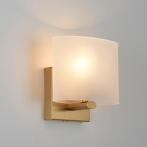 Small Flat Modern Acrylic Indoor Hardwired Gold Wall Sconce Light