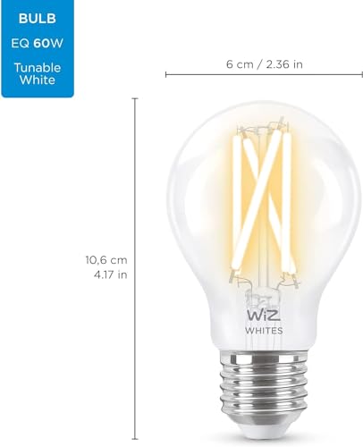 Clear 60W A19 Tunable White Filament LED Smart Bulb (6 Count)