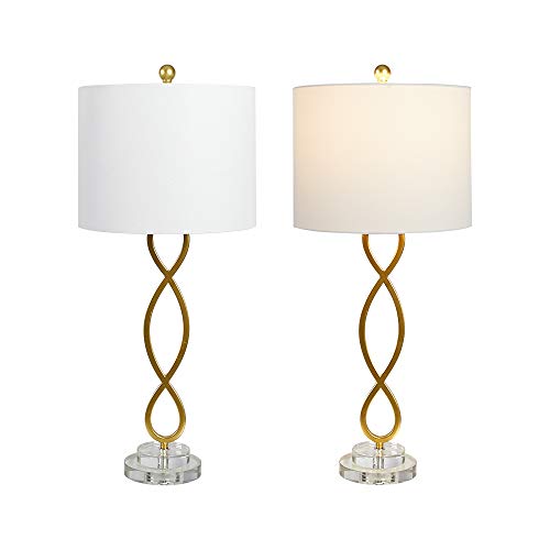 30" Brass Gold Table Lamps Set of 2 for Living Room (2 Count)