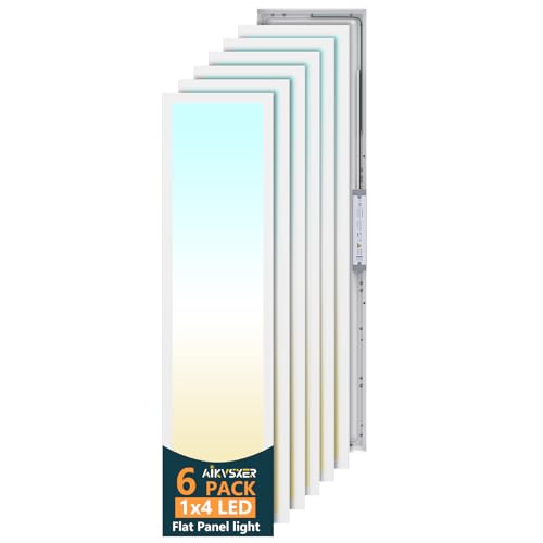 6Pack 1x4 LED Flat Panel Light Surface Mount Ceiling Fixture White (6 Count)