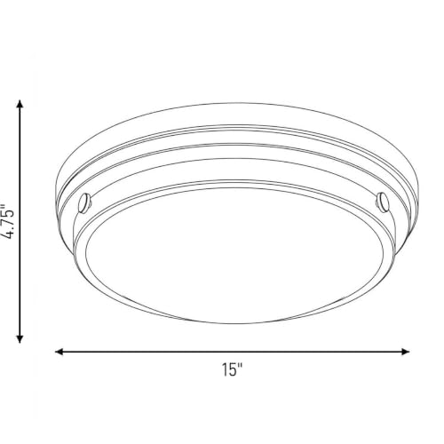6-3350-16-322 Lucerne Industrial White Glass Flush Mount, 3-Light 180 Total Watts, 5" H x 15" W, Warm Brass