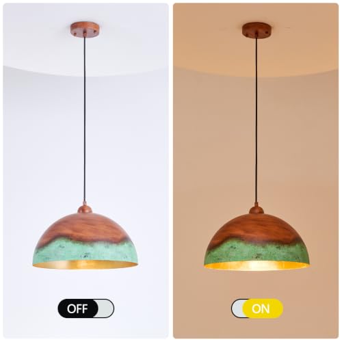 15.7" Metal Dome Pendant Light Industrial Color Painting Lampshade