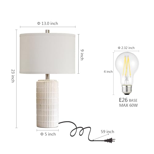 23'' Set of 2 Modern Ceramic Table Lamps for Living Room Bedroom (2 Count)