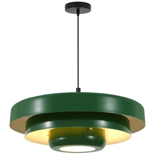 Vintage Green Pendant Light Industrial Adjustable Hanging Light
