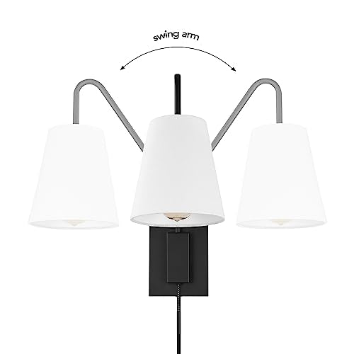 1 Light Matte Black Swing Arm Plug