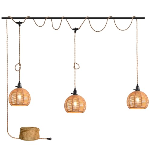 3 Light Hanging Light with Plug in Cord