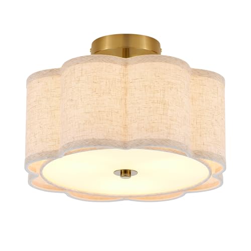 13" Gold Semi Flush Mount Ceiling Light