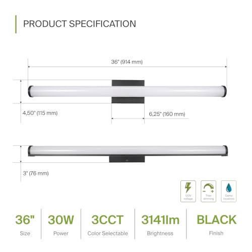 36" LED Linear Vanity Light Fixture