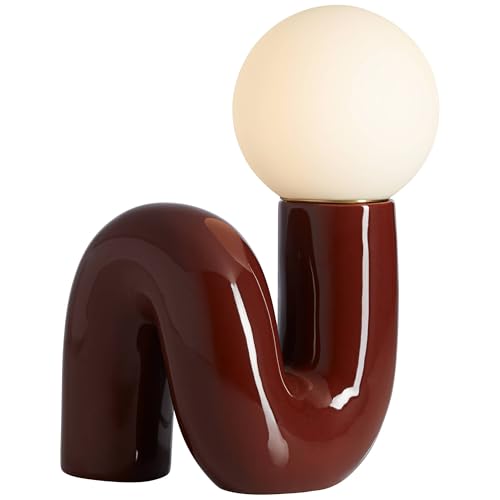 Fondant 11 3 4" Small Accent Lamp Chocolate Brown Glass Mid Century Modern