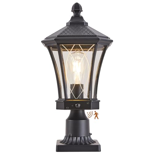 Motion Sensor Outdoor Post Lights with Pier Mount Base