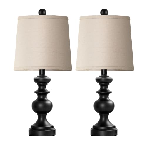 Farmhouse Table Lamp Set of 2 (Matte Black)