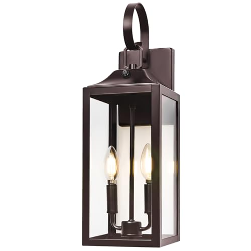 19" Oil Rubbed Bronze Dusk to Dawn Outdoor Wall Light