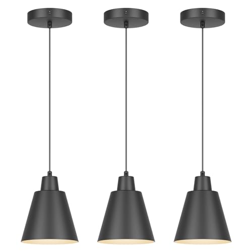 Black Pendant Light Kitchen Island (3 Count)