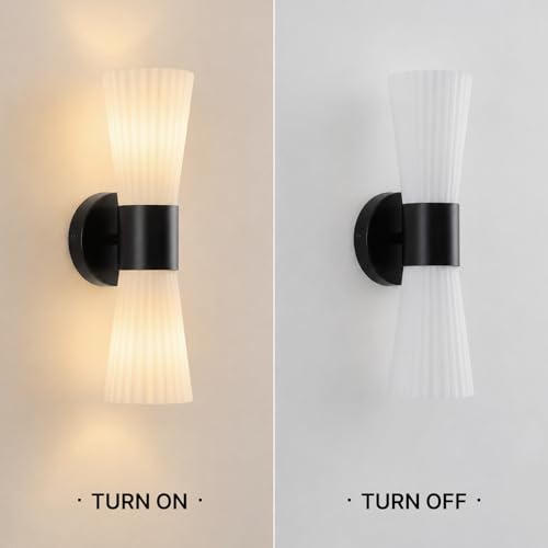 Black Glass Wall Sconce Light