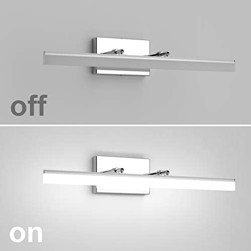 24 inch Modern LED Vanity Lights Adjustable Bathroom Vanity Light Fixtures Chrome Bathroom Light Fixture Over Mirror 5500K