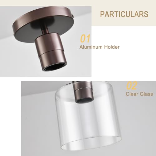 Oil Rubbed Bronze Semi Flush Mount Ceiling Light (2 Count)
