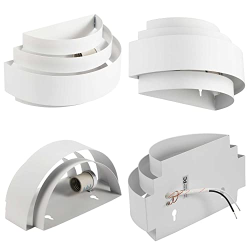 Modern Wall Sconce Set of 2 Indoor Wall Light Fixture Half Moon Metal Wall Lamp White for Stair Hallway Home Theatre Bedroom (2 Count)
