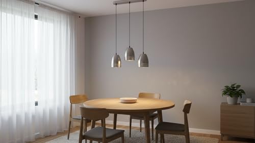 21065-10-1, Satin Nickel Shade for Lighting Fixture, Pendant Light, Size: 5" D x 6-3/8" H, Center Hole: 1-5/8"