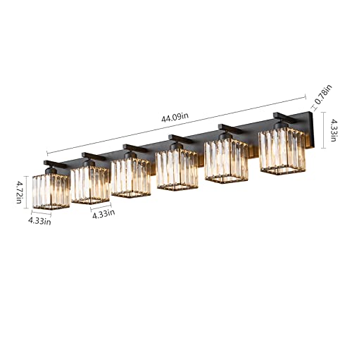 Modern Black Crystal Bathroom Vanity Light