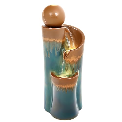 32" Ceramic Outdoor Water Fountain w