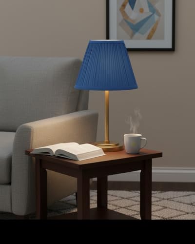 56502 Empire Uno Lamp Shade in Mushroom Pleated Classic Blue