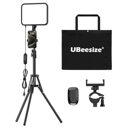 1 Pack LED Video Light Kit with Tripod Stand & Phone Holder