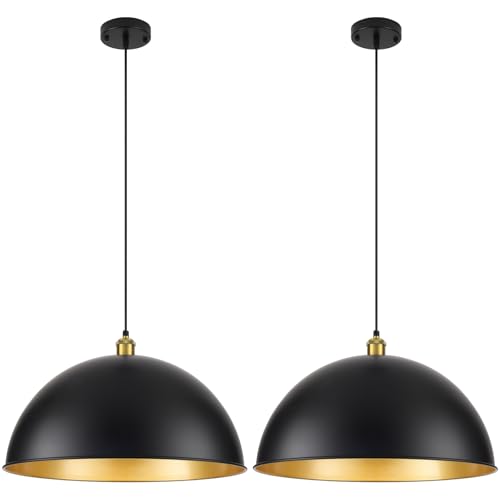 20 Inch Black Pendant Light Fixtures (2 Count)