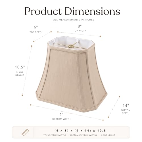 Royal Designs Rectangle Cut Corner Lamp Shade