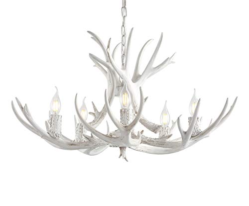 Eldora 5 Light Resin Antler Chandelier 30"