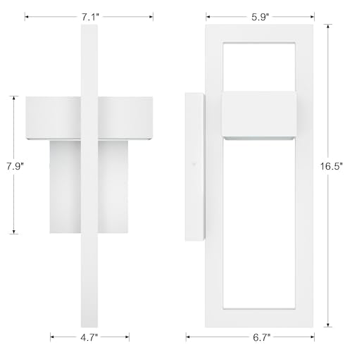 2 Packs Modern Outdoor Wall Lights 3000K Integrated LED Outdoor Wall Sconces Lighting (2 Count)