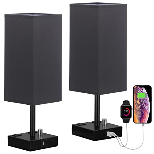 Black Bedside Table Lamps Set of 2 (2 Count)
