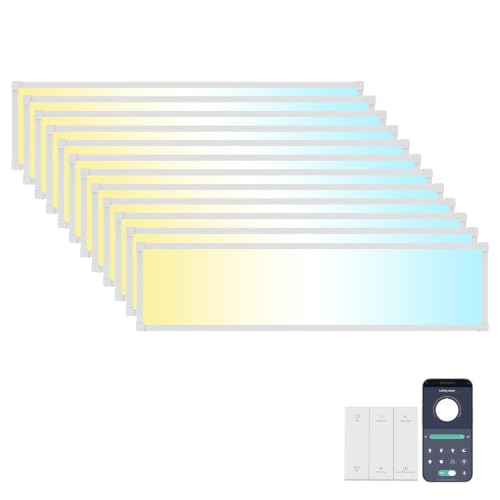 12PCS 1x4 LED Flat Panel Light Surface Mount with Wireless Switch (12 Count)