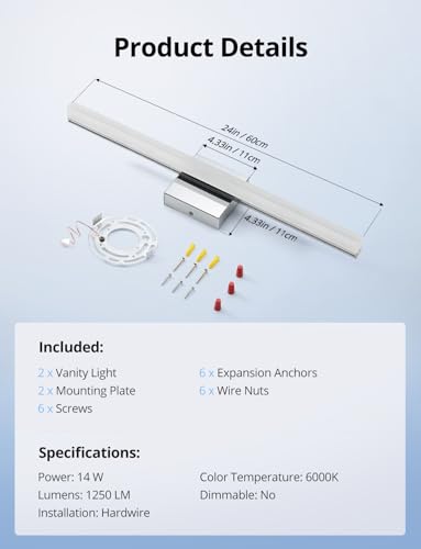 Lights for Bathroom Over Mirror (2 Count)
