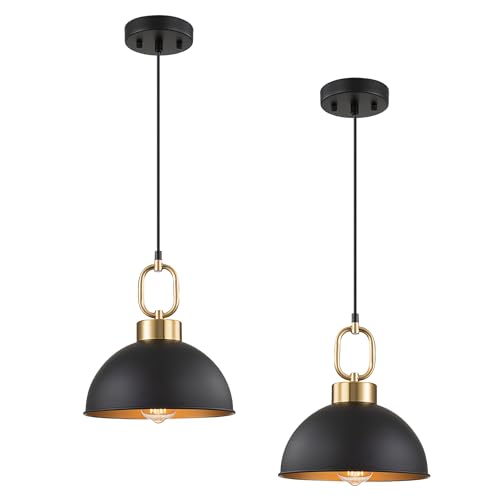 2 Pack Black Pendant Lights Kitchen Island (2 Count)