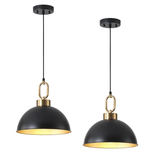 2 Pack Black Hanging Pendant Light Fixture (2 Count)