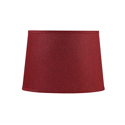 32095 Transitional Hardback Empire Shaped Spider Construction Lamp Shade in Burgundy Burlap Texture Fabric