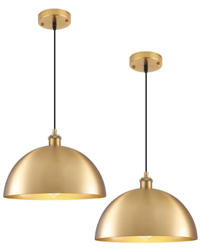 Gold Pendant Lights (2 Count)