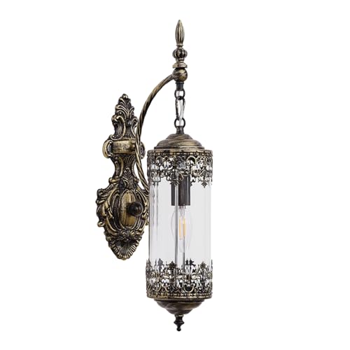 Antique Gothic Glass Wall Sconce for Bedroom