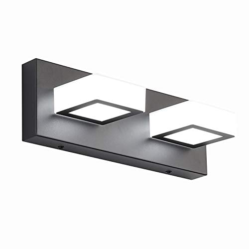 2 Lights Black Modern Bathroom Vanity Light Acrylic LED Modern Black Bathroom Wall Lighting Fixtures