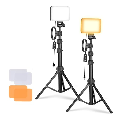 Basics 2 Pack LED Video Light Panel Lighting Kit (8 Count)
