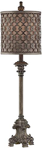 French Candlestick 34" Large Table Lamp Vichelis Skinny Country