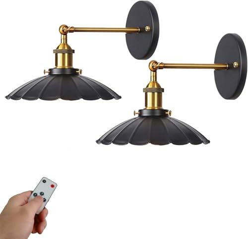 Black Umbrella Shade Wall Sconce