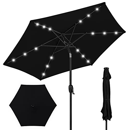 7.5ft Solar Umbrella LED Lighted Patio Umbrella