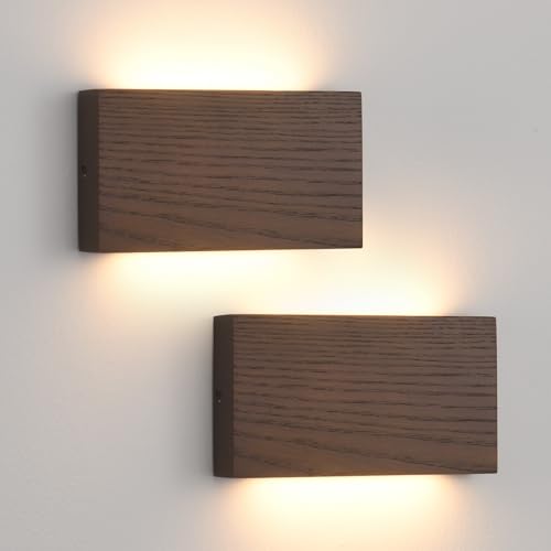Wood Wall Sconce Indoor Wall Lights Hardwired 2 Pack Up and Down